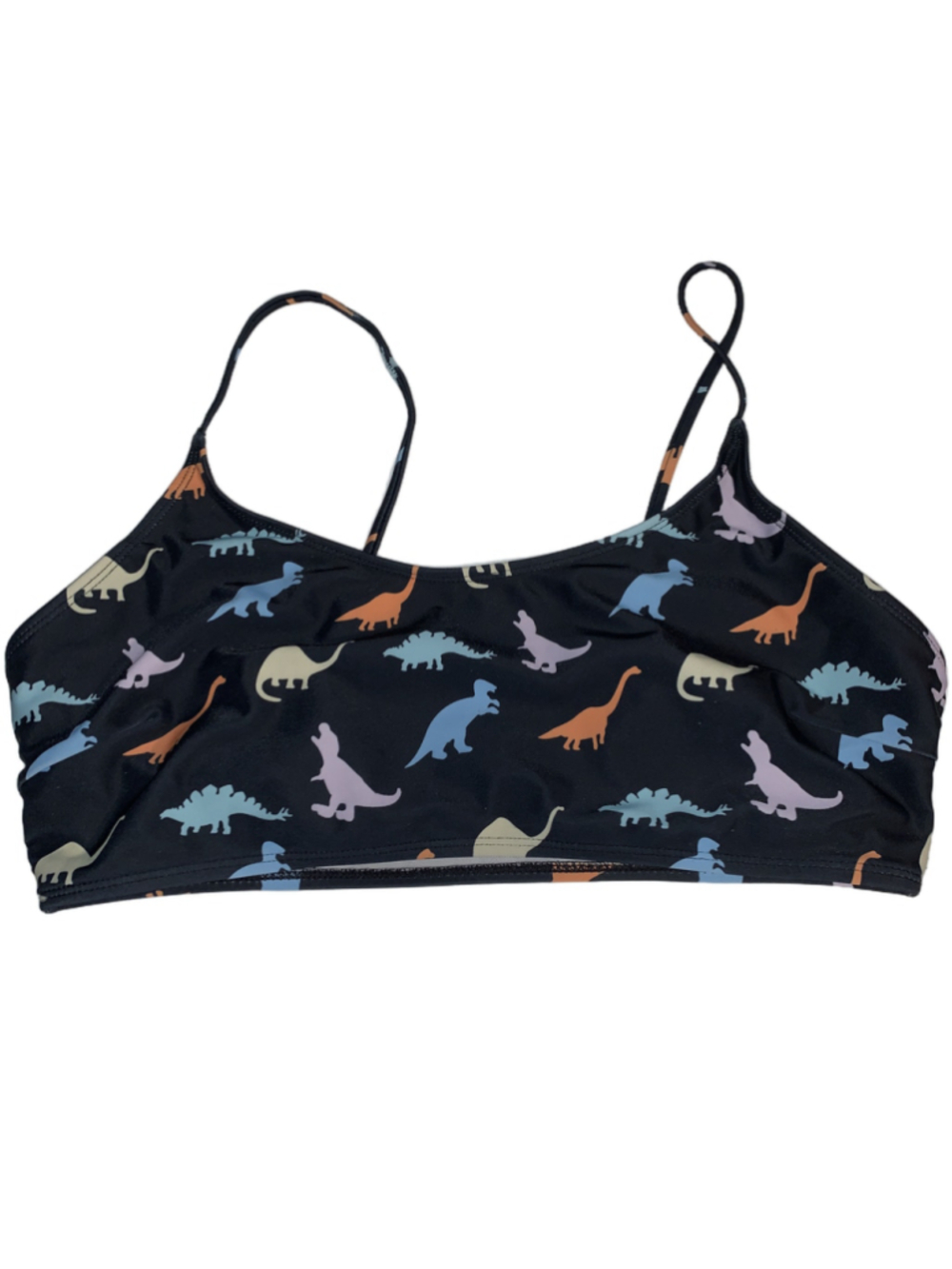 Women's Unbranded Dinosaur Print Bikini Top Black Size L